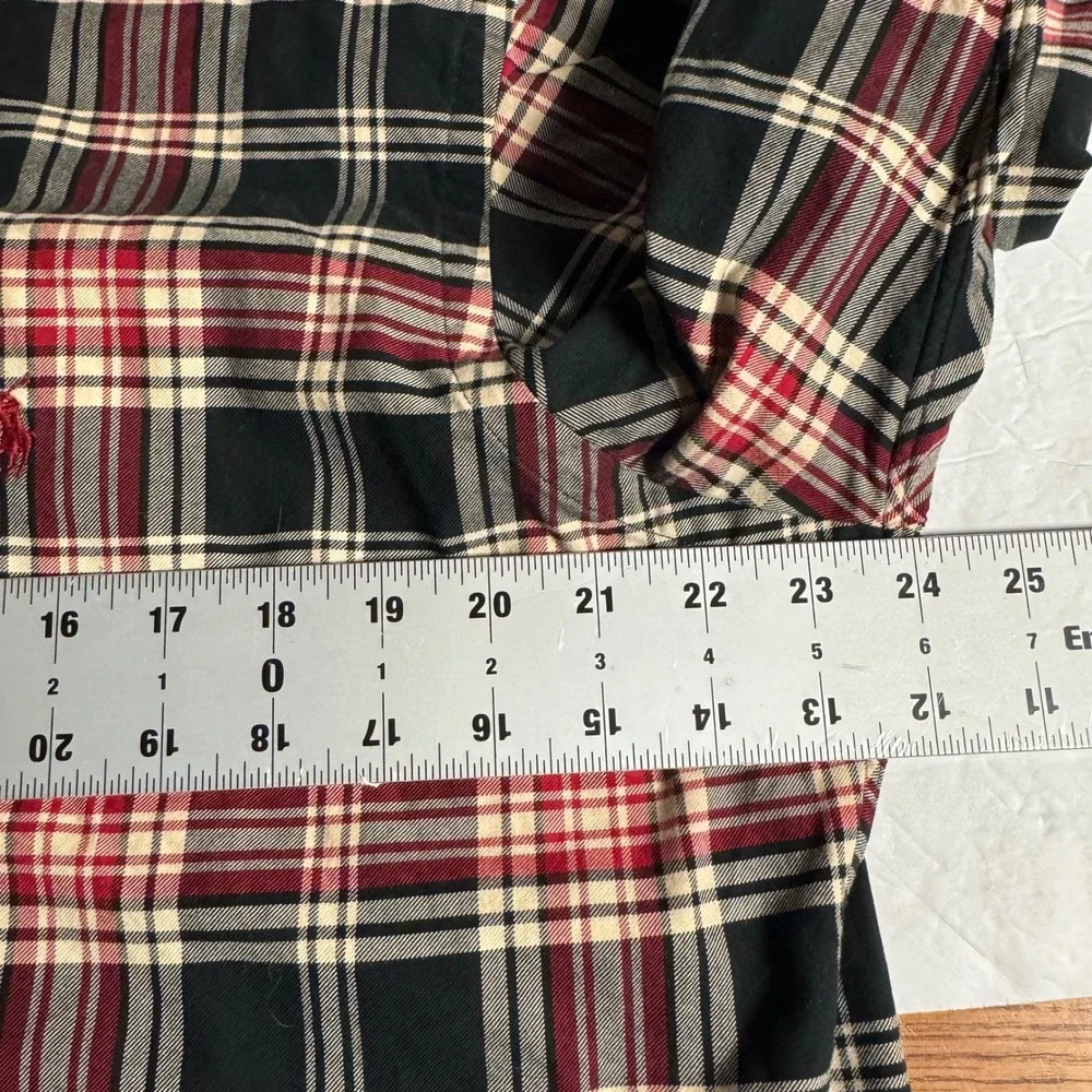 Polo Ralph Lauren Mens Classic Fit Plaid Button Down Shirt Red Black Large